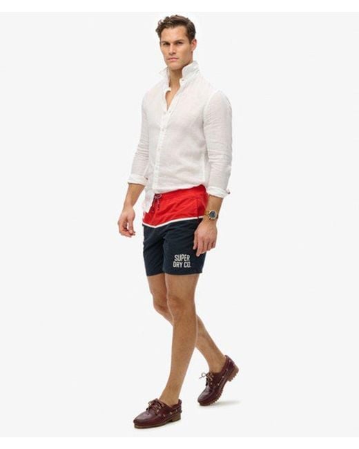 Superdry Red & Co Nautical Logo 17-inch Swim Shorts for men