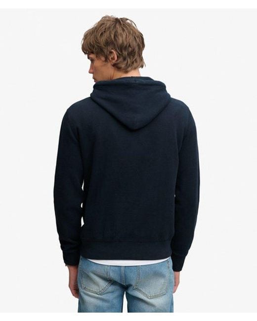 Superdry Blue & Co Washed Embroidered Relaxed Hoodie for men