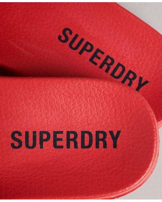 Superdry Red Core Pool Sliders Varsity