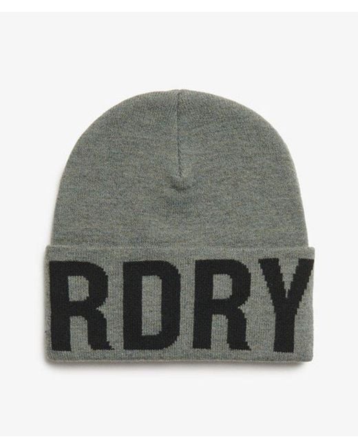 Superdry Gray & Co Branded Knitted Beanie Hat