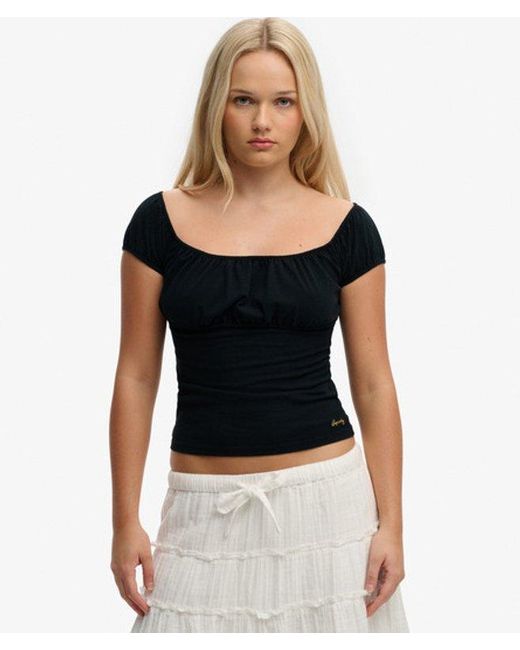 Superdry Black & Co Athletic Essentials Ruched Top