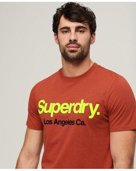 Superdry Klassiek Verwassen T-shirt Met Core-logo in het Red voor heren