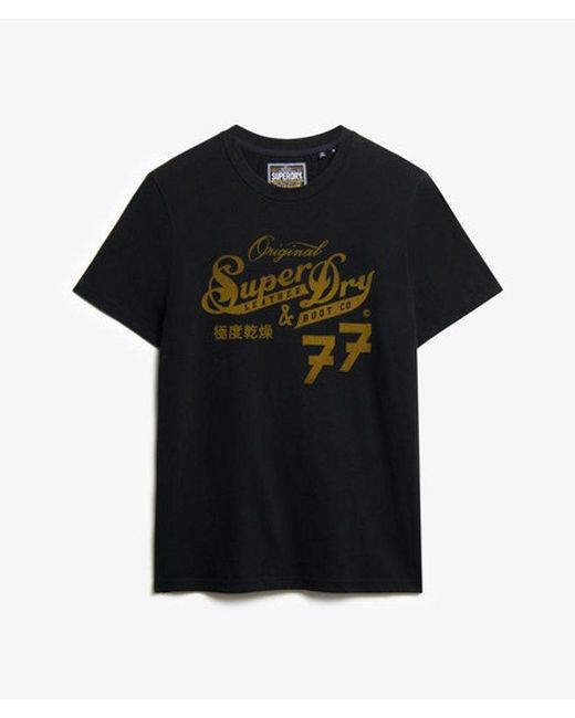 Superdry Black & Co Leather & Boot Co Script T-shirt for men