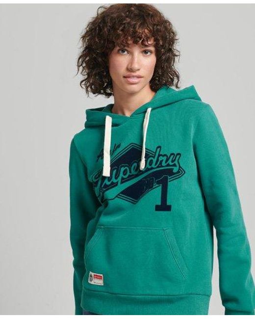 Superdry Green Script Style College Hoodie Bayou