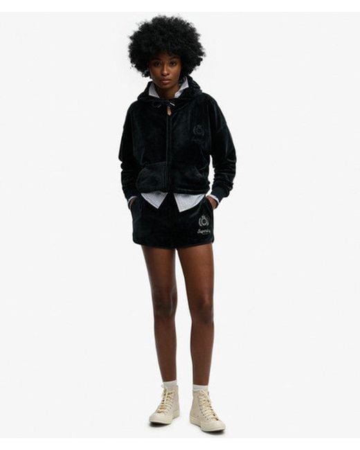 Superdry Black & Co Country Club Velour Shorts
