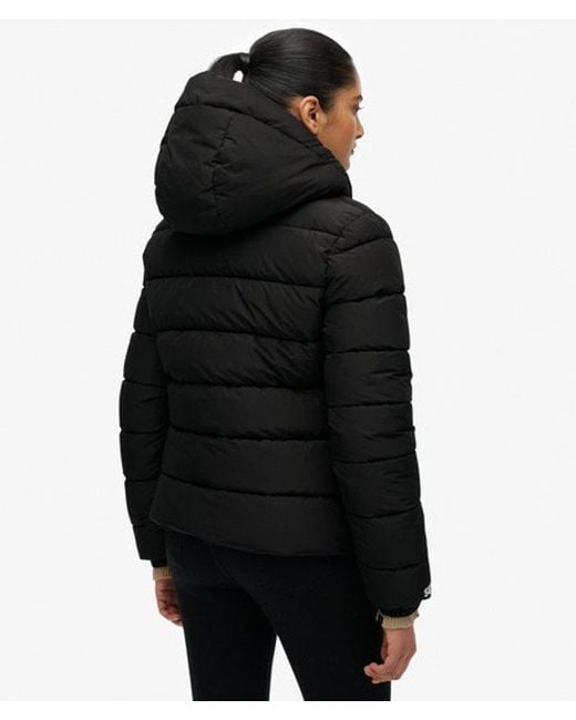 Superdry Black & Co Hooded Spirit Sports Puffer Jacket