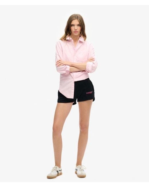Superdry Pink & Co Sportswear Logo Racer Shorts