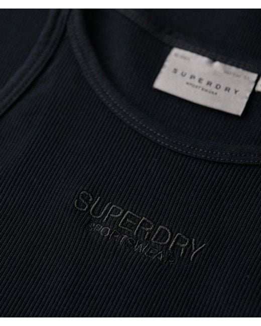 Superdry Black Embroidered Rib Racer Dress