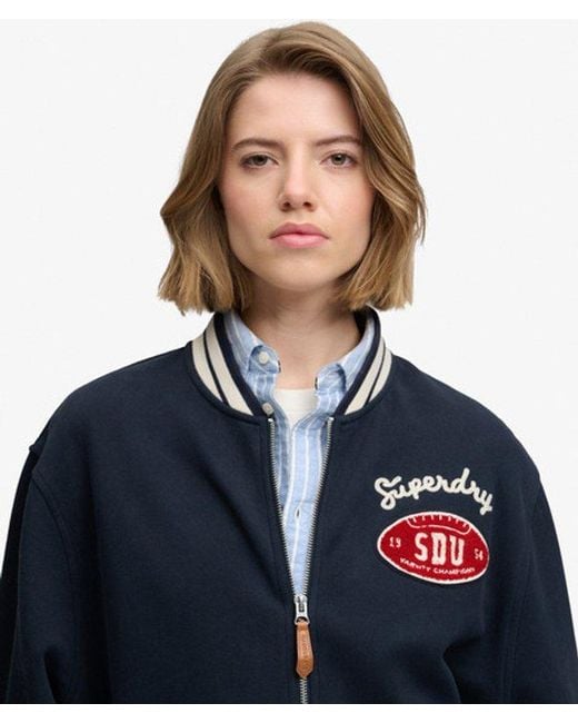 Superdry Blue & Co Country Club Jersey Bomber Jacket