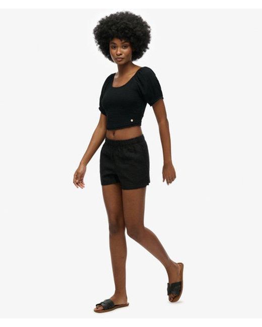Superdry Linnen Short in het Black