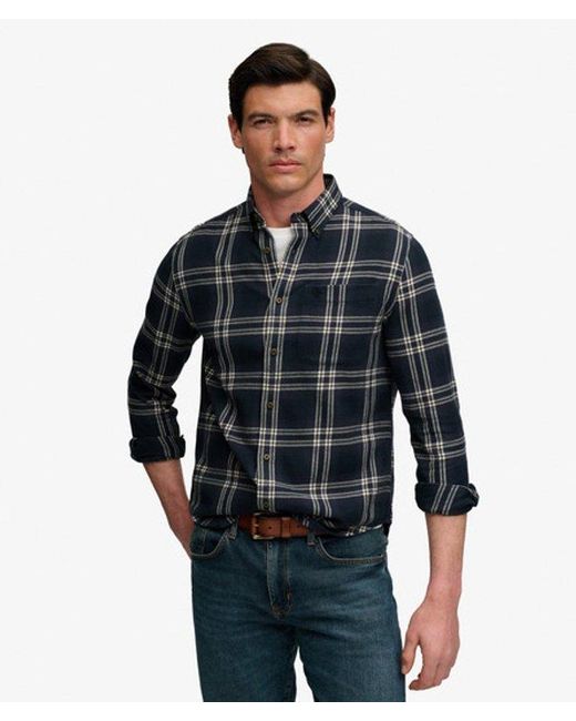 Superdry Blue & Co Long Sleeve Cotton Lumberjack Shirt for men