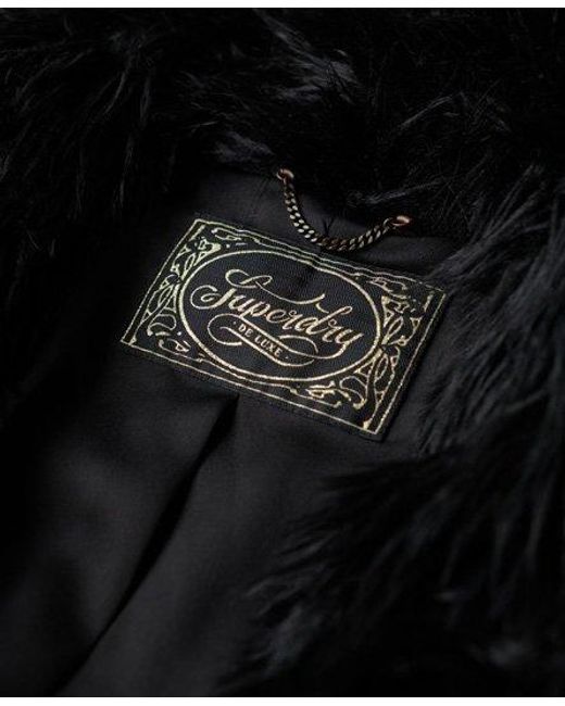 Superdry Black Short Faux Fur Coat