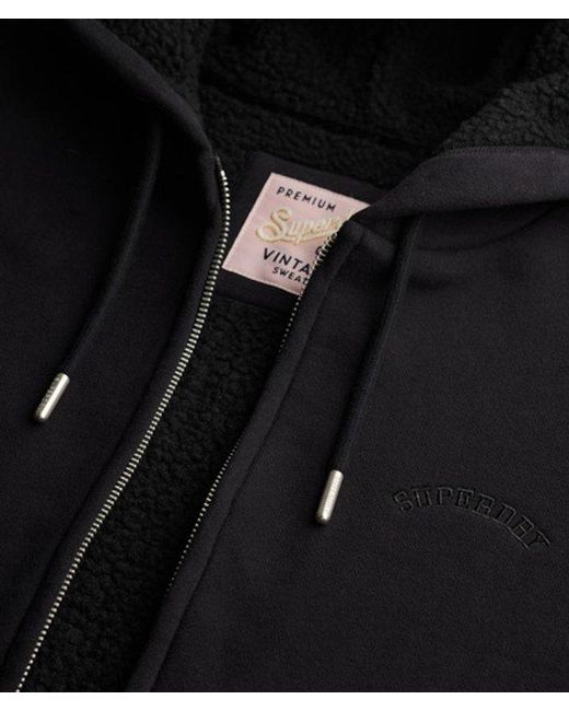 Superdry Black & Co Borg Lined Zip Hoodie