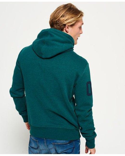 Superdry Green Track & Field Hoodie Jade Marl Grit for men