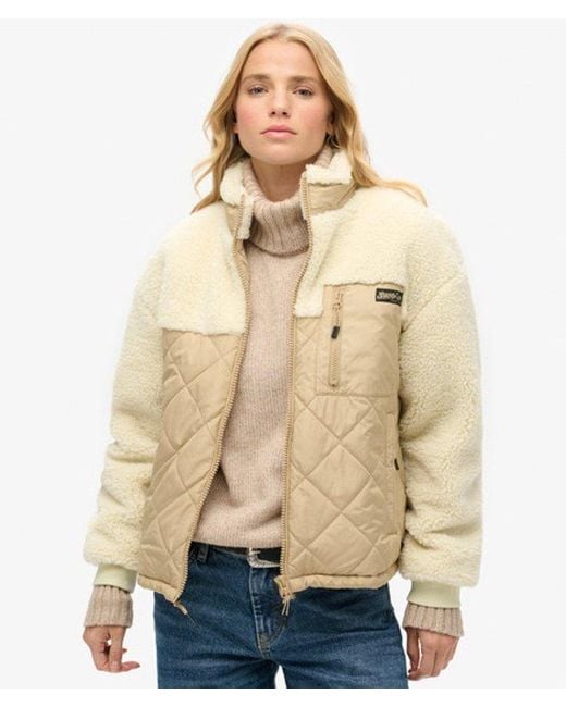 Superdry Natural & Co Ladies Classic Colourblock Workwear Fleece Hybrid Jacket