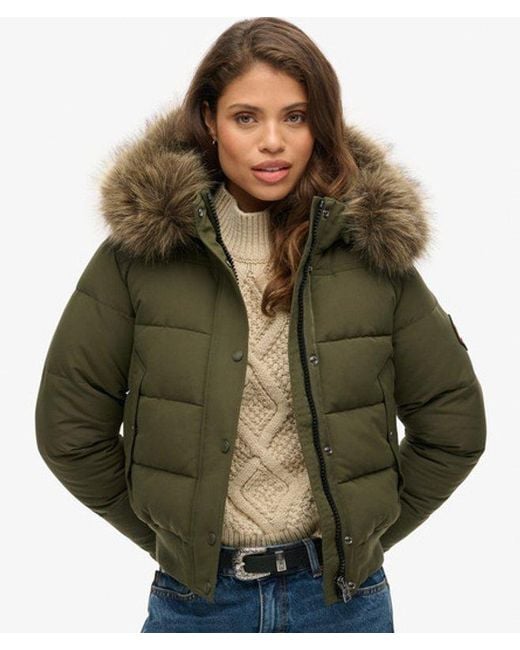 Superdry Green & Co Everest Hooded Bomber Jacket