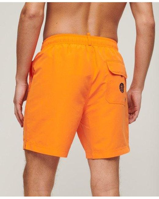 Superdry Orange Recycled Polo 17-inch Swim Shorts for men