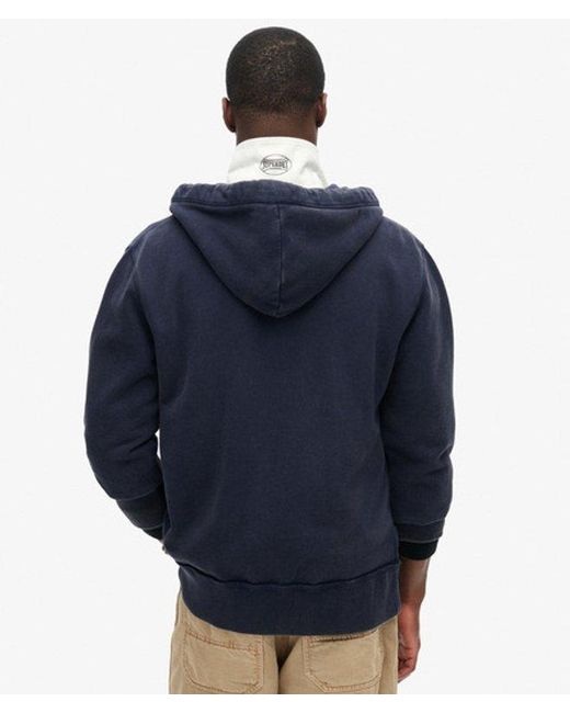 Superdry Blue & Co Vintage Athletic Zip Hoodie for men