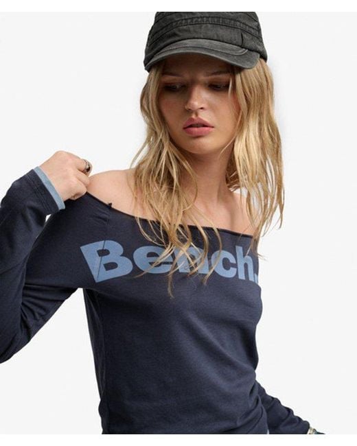 Superdry Blue Bench X & Co Bench Fitted Long Sleeve Layer Top