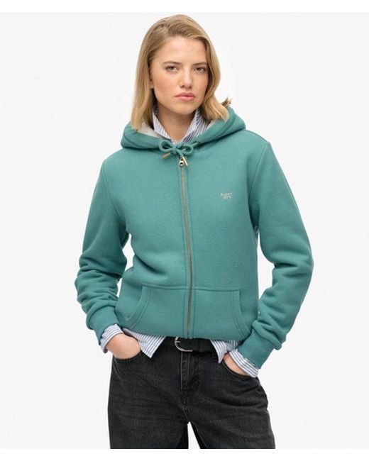 Superdry Green & Co Essential Borg Lined Zip Hoodie