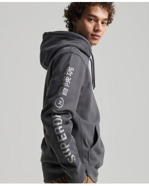 Sudadera sin cierre con capucha de corte suelto y lineal Unisex Superdry de  color Gris | Lyst
