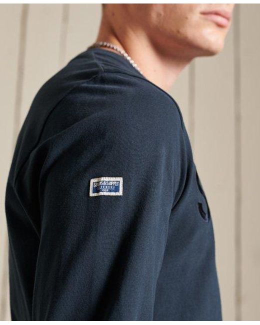 Superdry Blue Core Logo Source Long Sleeved Top Eclipse for men