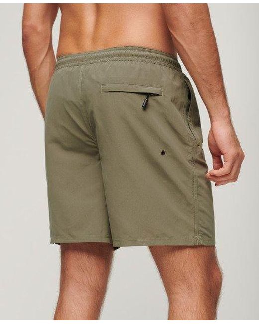 Superdry Green Premium Embroidered 17-inch Swim Shorts for men