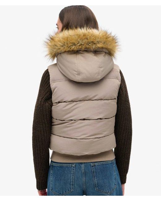 Superdry Black & Co Everest Faux Fur Gilet