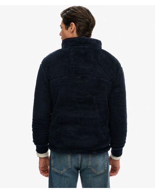 Superdry Blue & Co High Pile Fleece Henley Jumper for men