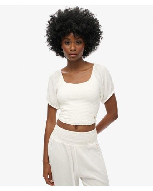 Superdry White & Co Smocked Woven Top