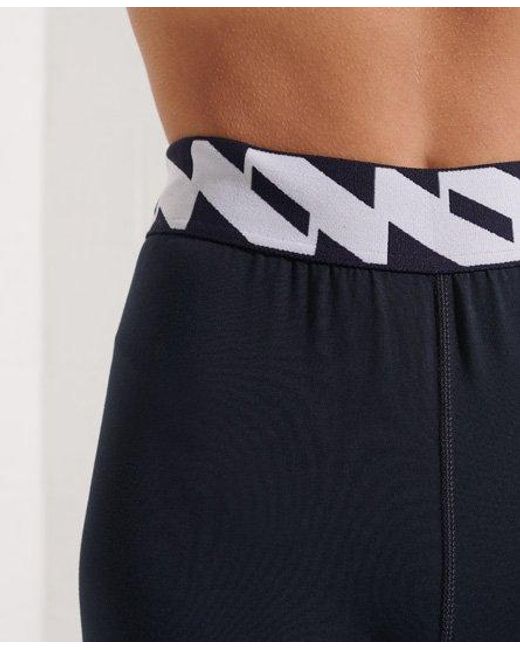 Superdry Blue Code Logo Elastic Leggings Deep