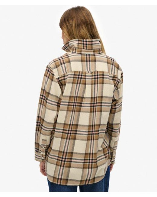 Superdry Brown & Co Check Flannel Boyfriend Shirt