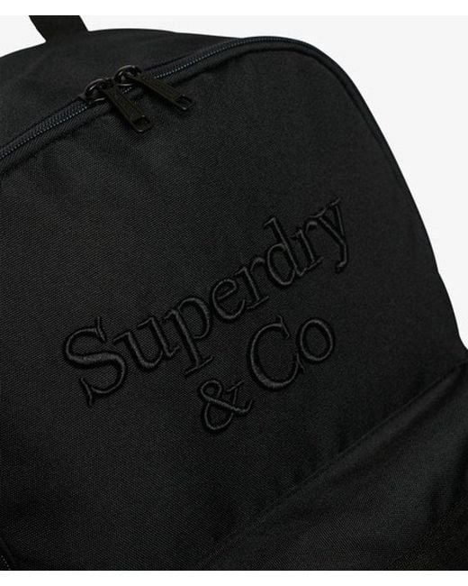 Superdry Black & Co Company Logo Backpack