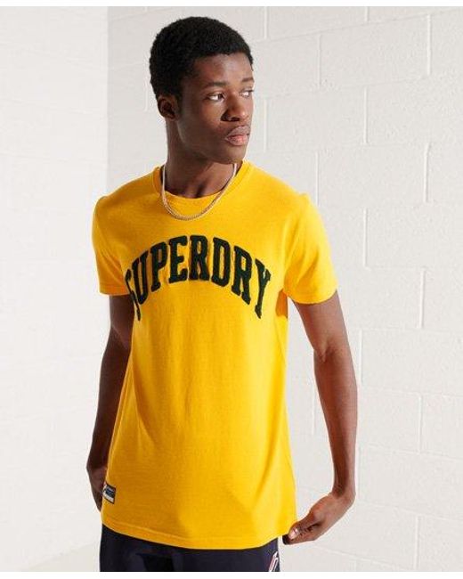 Superdry Blue Varsity Arch Mono T-shirt Yellow for men