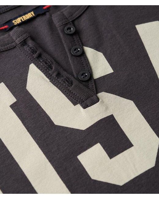 Superdry Black Athletic Essentials Notch Neck Graphic T-Shirt