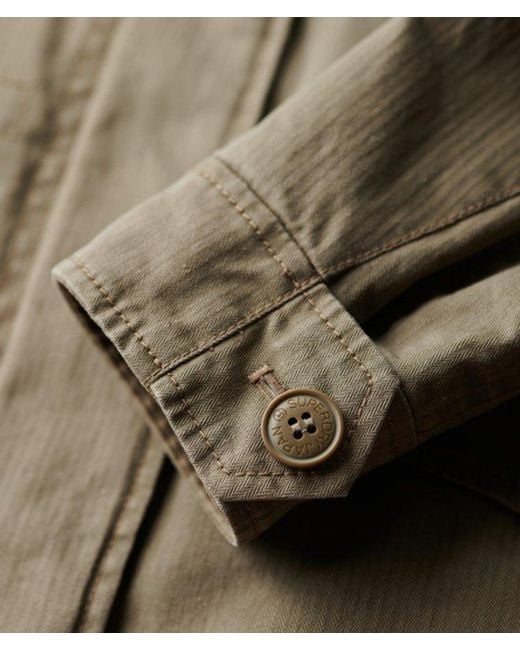 Superdry Brown Embroidered M65 Military Jacket