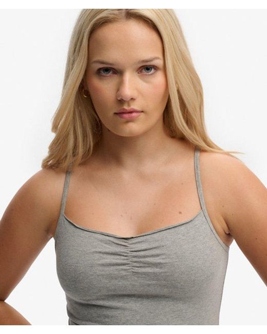 Superdry Gray & Co Athletic Essentials Gathered Cami Top