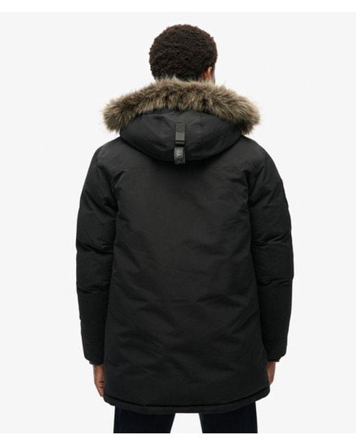 Superdry Black & Co Everest Faux Fur Parka Jacket for men