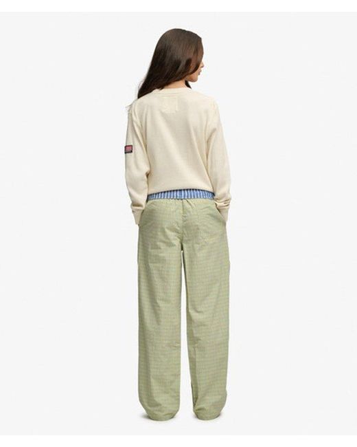 Superdry Green & Co Mini Check Cotton Trousers