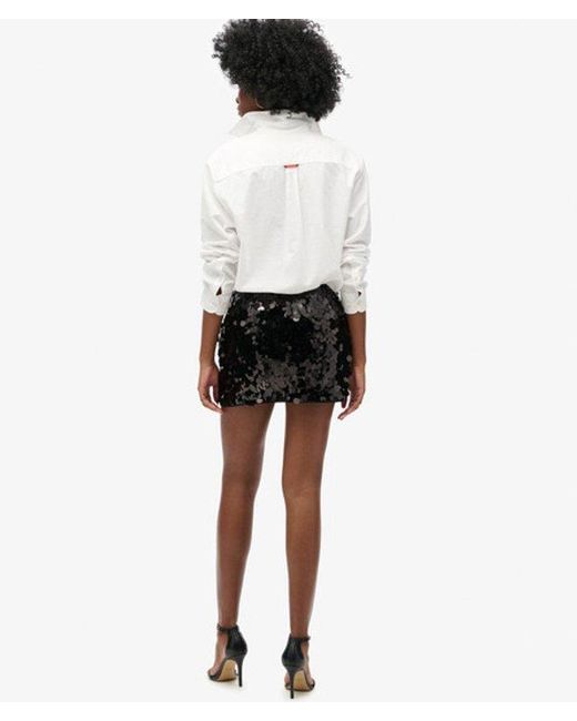 Superdry White & Co Sequin Disc Mini Skirt