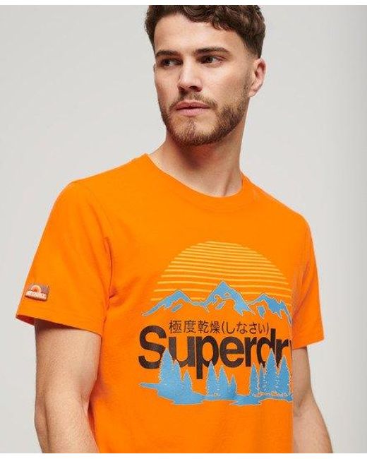 Superdry Orange Great Outdoors Graphic T-shirt for men
