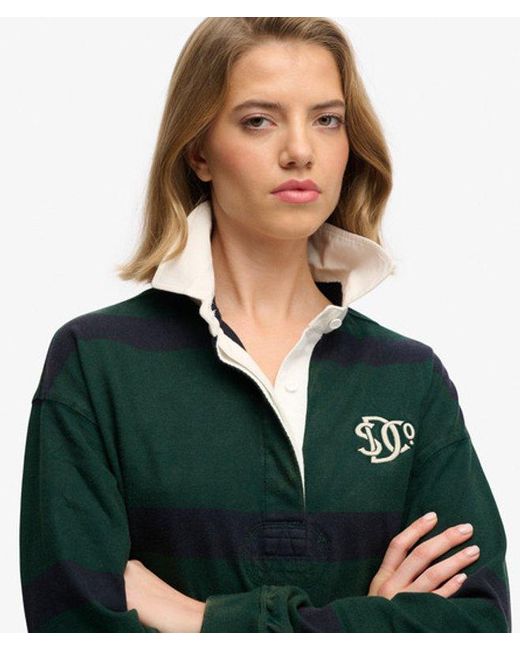 Superdry Green & Co Heritage Stripe Rugby Top