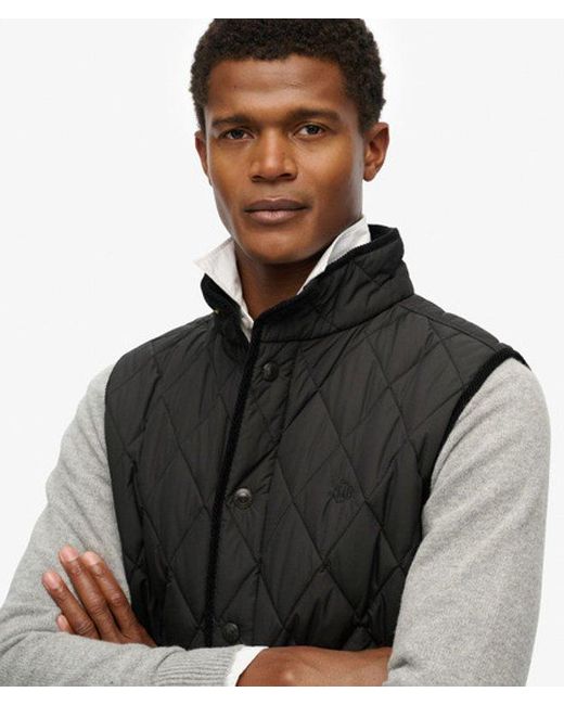 Superdry Black & Co Quilted Estate Gilet for men