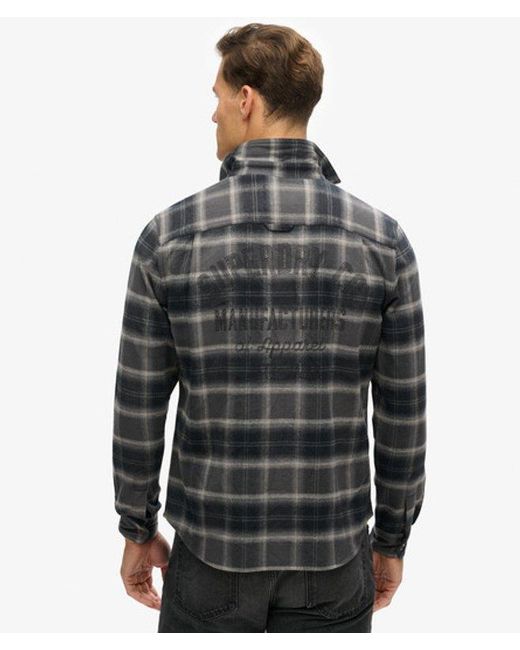 Superdry Gray & Co Classic Check Embroidered Overshirt for men
