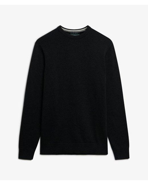 Superdry Black Essentials Cotton Jumper for men