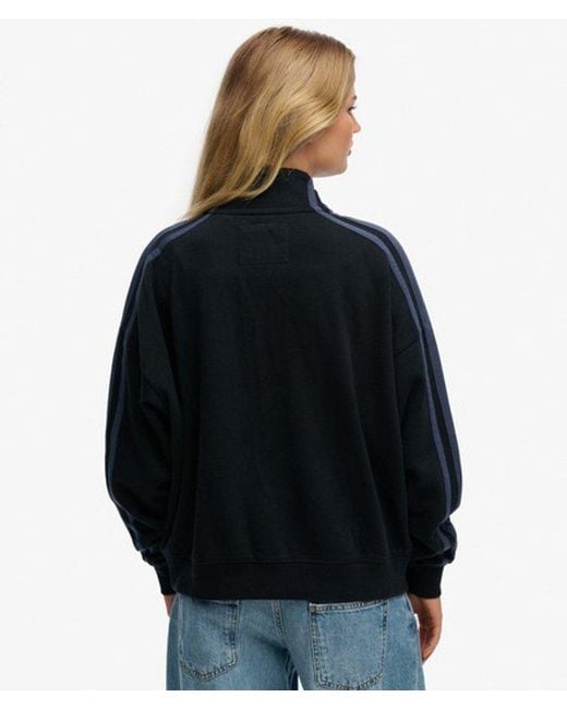 Femme Sweat Zippé Athletic Essentials À Appliqué Coupe Ample Taille Superdry en coloris Blue