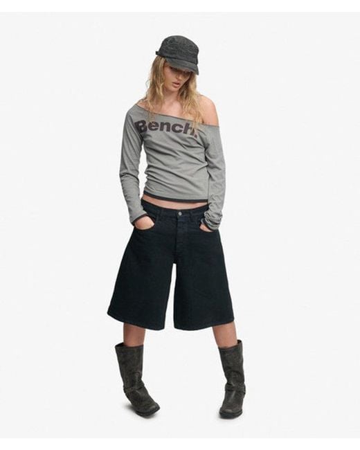 Superdry Gray Bench X & Co Bench Fitted Long Sleeve Layer Top