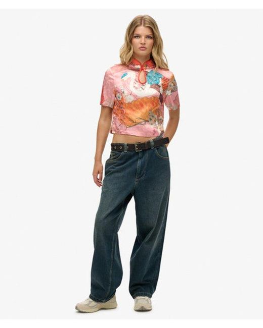 Superdry Orange & Co Mandarin Jacquard Top