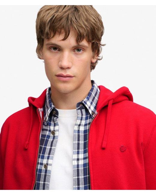 Superdry Red & Co Essential Logo Zip Hoodie for men