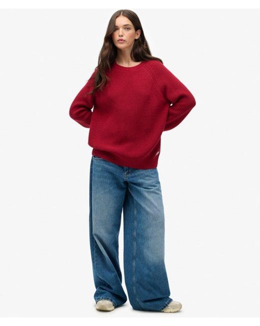 Superdry Red & Co Relaxed Ribbed Knitted Jumper